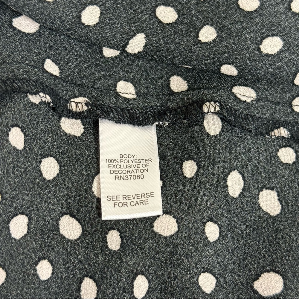 Cato 22/24W Black White Floral Dot Kimono Cardigan Tie Front Plus Size - Picture 7 of 9